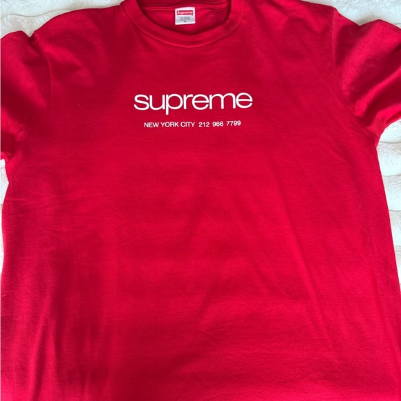 Supreme Red Tee with White Text - Picture 1 of 2